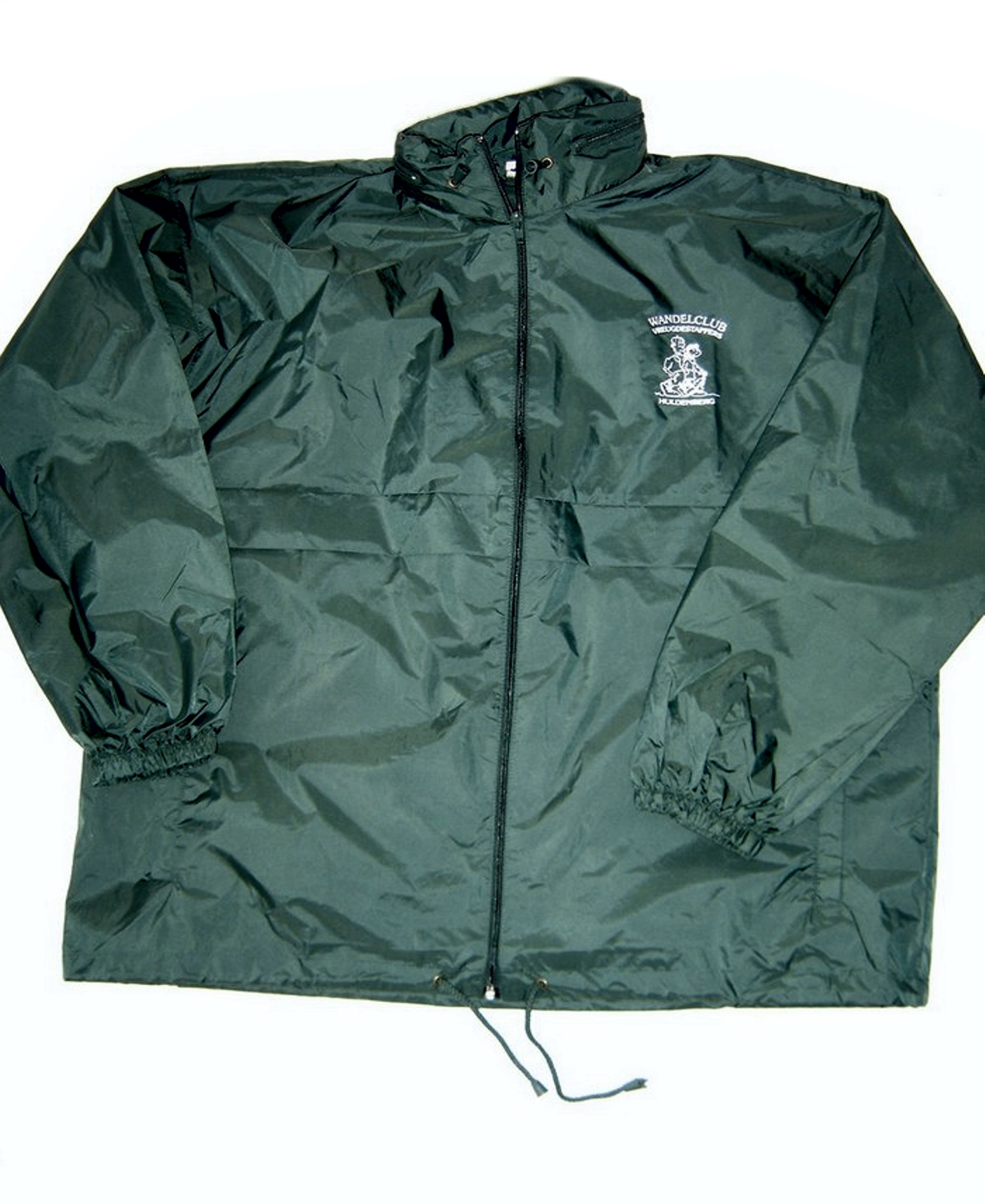 Windbreker, unisex, zeer licht, 100% nylon, S tot XXL, donkergroen (10€)